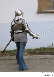 Whole Body Woman Pose with sword White Army Historical Studio photo references